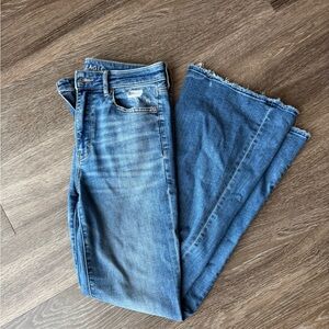 Distressed Blue Flare Jeans